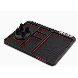 Cell Pads Non-Stick Anti-Slide Dash Cell Phone Bracket Mat Car Dashboard Sticky Pad Adhesive Anti Mat for Mobile Phone/ Electronic Gadgets GPS (9.76 × 7.28, Red)