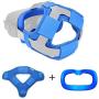 The Combo of VR Face Silicone Cover Mask Pad & Head Strap Pad Cushion Compatible for Oculus Quest Sweatproof Light Blocking (Washable) for Virtual Reality Headset (Blue)