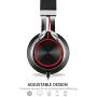 Headphones, FOSTO FT58 Stereo Foldable Headset Strong Low Bass Headphones with Microphone for iPhone, All Android Smartphones, PC, Laptop, Mp3/mp4, Tablet Earphones（Red