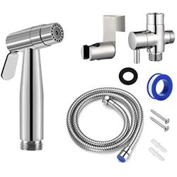 Sunxenze Stainless Steel Handheld Bidet Sprayer for Toilet, Spray Attachment with Hose for Feminine Wash, Baby Diaper Cloth Washer, Bidets Faucet Cleaner and Shower Sprayer for Pet