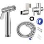 Sunxenze Stainless Steel Handheld Bidet Sprayer for Toilet, Spray Attachment with Hose for Feminine Wash, Baby Diaper Cloth Washer, Bidets Faucet Cleaner and Shower Sprayer for Pet