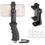 Ergonomic Smartphone Vlogging Hand Grip Stabilizer Mobile Cell Phone Video Recording Holder Rig Handle Travel Selfie Stick Clamp Mount for 60mm-100mm Width iPhone Samsung (Landscape+Portrait Mode)