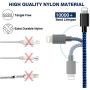 JIMROZ iPhone Charger, MFi Certified Lightning Cable 3 Pack 10ft Nylon Braided Fast Charging Sync Cord Compatible with iPhone 11 Pro Max XS XR X 8 7 6s 6 Plus 5 5s, iPad, iPod and More, BlackBlue
