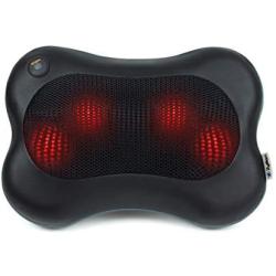 Zyllion Shiatsu Back and Neck Massager - Kneading Massage Pillow with Heat for Shoulders, Lower Back, Calf - Use at Home and Car, Black, (ZMA-13-BK)