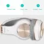 Bluetooth Headphones, Riwbox XBT-80 Folding Stereo Wireless Bluetooth Headphones Over Ear with Microphone and Volume Control, Wireless and Wired Headset for PC/Cell Phones/TV/ipad (White Gold) Bluetooth Headphones, Riwbox XBT-80 Folding Stereo Wireless Bluetooth Headphones Over Ear with Microphone and Volume Control, Wireless and Wired Headset for PC/Cell Phones/TV/ipad (White Gold)