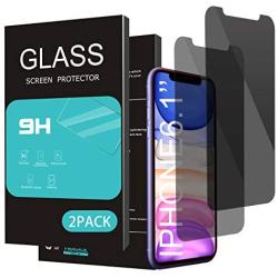 HOMEMO Privacy Screen Protector for iPhone 11/iPhone XR 6.1Inch 2 Pack Anti Spy Tempered Glass Anti Scratch Case Friendly