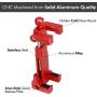 Ulanzi ST-03 Metal CNC Made Adapter Mobile Phone Holder Cold Shoe Mount,Cell Phone Tripod Holder Clip Adapter and Arca-Style Quick Release Plate for 4.3in to 7in Screen Smartphone (Red)