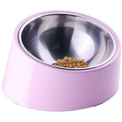 Super Design Mess Free 15° Slanted Bowl for Dogs and Cats, Tilted Angle Bulldog Bowl Pet Feeder, Non-Skid & Non-Spill, Easier to Reach Food