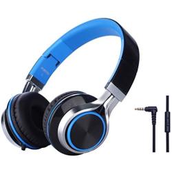 Headphones, FOSTO FT58 Stereo Foldable Headset Strong Low Bass Headphones with Microphone for iPhone, All Android Smartphones, PC, Laptop, Mp3/mp4, Tablet Earphones(Blue)