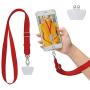 SS Phone Lanyard, Phone Neck Strap Holder Cell Phone Safe Tether Keyring Lanyard Universal Compatible with iPhone 11 Pro Max XS XR X 8 7 6S Plus Samsung Galaxy S10 S9 S8 Note 10-Red