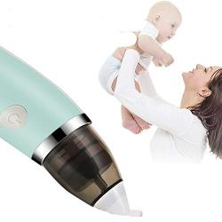 YAVOCOS Baby Nasal Aspirator Electric Safe Hygienic Nose Cleaner with 2 Sizes of Nose Tips and Oral Snot Sucker for Newborns Boy Girls (Green WithBox)