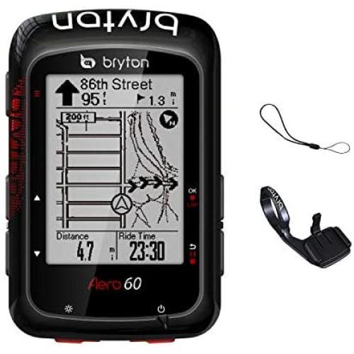 Bryton Aero 60E GPS Bike Computer (2.3" Display, 60E - Base Model with Metal Aero Mount). with pre-Load OSM map, Follow Track .Support Power Meter, ESS.