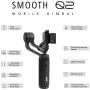 Gimbal Stabilizer for iPhone 11 Pro X XR XS Max Smartphone Vlog Youtuber Live Video Record Sport Inception Mode Face Object Tracking Motion Time-Lapse 3-Axis gyro Zhiyun Smooth Q2 (Truely Pocket Size)
