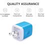 USB Wall Charger, AILKIN 3-Pack 2.1A Dual Port USB Plug Power Adapter Charging Cube Replacement for iPhone X 8/7/6 Plus SE/5S/4S,iPad, iPod, Samsung, Android Phone, and Other Charger Brick Plug-Blue