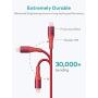 Xcentz Lightning Cable 3ft, Apple MFi Certified iPhone Charger, Braided Nylon Fast Charging iPhone Cable with Premium Metal Connector for iPhone 11/11 Pro/X/XS/XR/XS Max/8, iPad Mini/Air, Red