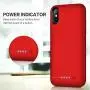 QTshine Battery Case for iPhone X/XS/10, Newest [6500mAh] Protective Portable Charging Case Rechargeable Extended Battery Pack for Apple iPhone X/XS/10(5.8) Backup Power Bank Cover - Red