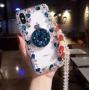 Case for iPhone Xs Cute,Aulzaju iPhone X 5.8 Inch Clear Crystal Rhinestone Case with Ring Stand iPhone Xs Luxury Bling Diamond Fashion TPU Cover with Lanyard for Girl Women-Gray