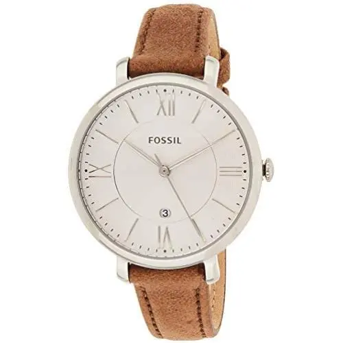 Fossil Women Jacqueline Stainless Steel and Leather Casual Quartz Watch