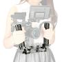 NICEYRIG ARRI Rosette Leather Handles with Rod Clamp Connector, Applicable 15mm Shoulder Pad Rig Support System
