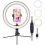 Ring Light 10”LED Dimmable Desktop Lamp Makeup Selfie Ring Light with Tripod Stand & Cell Phone Holder for YouTube Video/Photography,CUMIZON LED Camera Ringlight for Live Stream