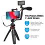 Powerextra Smartphone Video Stabilizer Rig Kit with Microphone + Light Diffuser + Mini Tripod for iPhone Samsung Huawei Nikon Sony Fujifilm Fit for Most Phones and Cameras