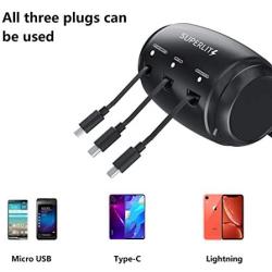 SUPERLIT Backseat 3 in 1 Car Charging Station Box Compatible with All Phones | iPhone | Samsung | Android | Share Ride Customer Charging Dock Attach to Headrest