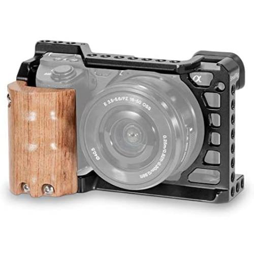 SMALLRIG Camera A6500 Cage Kit with Wooden Handle Hand Grip for Sony Alpha A6500/ILCE-6500 4K Digital Mirrorless Camera - 2097