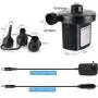 Rongyuxuan Electric Air Pump for Inflatables, 2 in 1 Portable Quick-Fill Air Pump,110V AC & 12V DC Inflator Deflator for Air Mattress, Swimming Rings, Airbeds, Water Toys, with 3Nozzles,Storage Bag