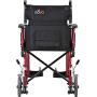 NOVA Medical Products Lightweight Transport Chair with Removable & Flip Up Arms for Easy Transfer, Anti-Tippers Included, Red, 19"