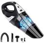 Hikeren Portable Handheld Vacuum Cleaner Cordless, Powerful Suction Cleaner, Rechargeable 12V Lithium with Quick Charge, Wet Dry Vacuum Mini Cleaner for Pet Hair, Gravel Cleaning, Black