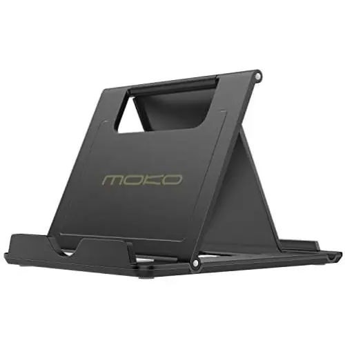 MoKo Phone/Tablet Stand, Foldable Desktop Holder Fit with iPhone 11 Pro Max/11 Pro/11, iPhone Xs/Xs Max/Xr/X, iPhone SE 2020, iPad Pro 11 2020/10.2/Air 3/Mini 5, Galaxy S20 6.2", Black MoKo Phone/Tablet Stand, Foldable Desktop Holder Fit with iPhone 11 Pro Max/11 Pro/11, iPhone Xs/Xs Max/Xr/X, iPhone SE 2020, iPad Pro 11 2020/10.2/Air 3/Mini 5, Galaxy S20 6.2", Black