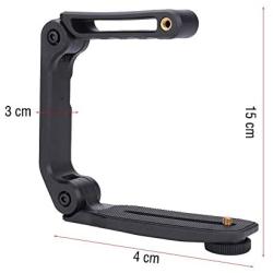 Extension Stabilizer Holder Grip for DSLR Digital Camcorder, Video Filming Camera Protective Handle with Universal Microphone Flash External Screw Hole