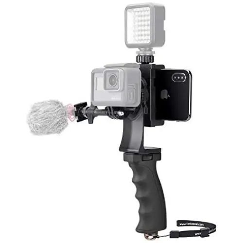 2in1 Portable Action Camera+Smartphone SYN Stabilizer Mount Ergonomic Hand Grip Video Vlogging Kit Motion Camcorder Phone Handle Holder for GoPro Sony + iPhone Interview Travel YouTube Livestream Rig 2in1 Portable Action Camera+Smartphone SYN Stabilizer Mount Ergonomic Hand Grip Video Vlogging Kit Motion Camcorder Phone Handle Holder for GoPro Sony + iPhone Interview Travel YouTube Livestream Rig
