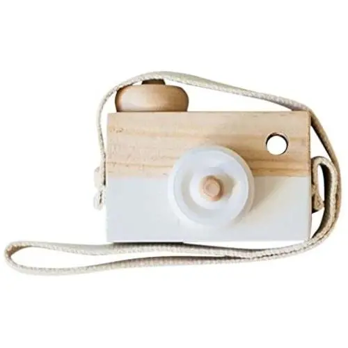 Wooden Mini Camera Toy Pillow Kids Room Hanging Decor Portable Toy Gift White Color Wooden Mini Camera Toy Pillow Kids Room Hanging Decor Portable Toy Gift White Color