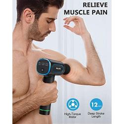 Massage Gun, HOSLAFON Deep Tissue Massage Gun with 6 Speeds & 5 Heads, Super Quiet Percussion Massager Sports Drill, Handheld Electric Body Massager for Relieving Muscle Pain, Soreness, and Stiffness