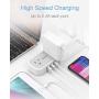 Small Flat Plug Power Strip with 3 USB Ports, TESSAN 2 Outlet Portable Plug Strip with 3 Feet Extension Cord, Mini Nightstand Desktop Charging Station Hub for Dorm Room Cruise Travel Accessories
