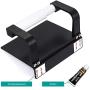 micoe Toilet Paper Holder with Phone Shelf,Hole-Free Self Adhesive Bathroom Wall Mount Paper Towel Roll Holder,Space Aluminum,Black