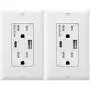 TOPGREENER 5.8A Ultra High Speed USB Type-C/A Combo Outlet, 15A Tamper-Resistant Receptacle, Compatible with iPhone 11 Pro/11/XS/MAX/XR/X, Samsung Note S9/S8/S7 & More, TU21558AC-2PCS, White 2 Pack TOPGREENER 5.8A Ultra High Speed USB Type-C/A Combo Outlet, 15A Tamper-Resistant Receptacle, Compatible with iPhone 11 Pro/11/XS/MAX/XR/X, Samsung Note S9/S8/S7 & More, TU21558AC-2PCS, White 2 Pack