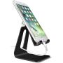 POKANIC Cell Phone Stand Dock Holder Cradle Mount Organizer Charger StationTable, Desktop Bed Office School Kitchen Travel Foldable Portable Adjustable, Multi-Angle Aluminum Non-Slip, Kids (Black)