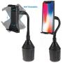 Sunjoyco Car Cup Holder Mount for Phone Tablet, 2-in-1 Car Cradles Adjustable Gooseneck Holder Compatible with Apple iPhone iPad Pro Air Mini, Samsung Galaxy Tab, All Smartphones & 7"-11" Tablets
