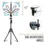 10.2" LED Selfie Ring Light with Tripod Stand & Phone Holder for Live Streaming & YouTube Video, Dimmable Makeup Ring Light for Photography, Shooting with 10 Brightness Level & 3 Light Modes