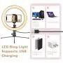 LED Ring Light 10" with Tripod Stand & Phone Holder for Live Streaming & YouTube Video, Dimmable Desk Makeup Ring Light for Photography, Shooting with 3 Light Modes & 10 Brightness Level LED Ring Light 10" with Tripod Stand & Phone Holder for Live Streaming & YouTube Video, Dimmable Desk Makeup Ring Light for Photography, Shooting with 3 Light Modes & 10 Brightness Level