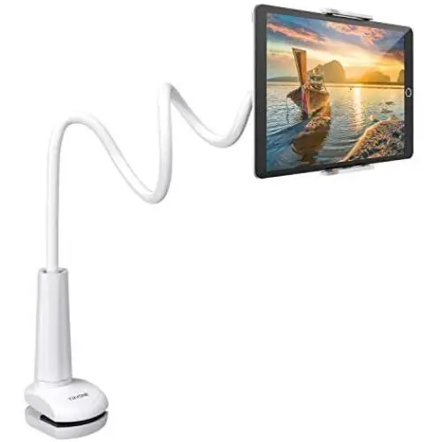 Tryone Gooseneck Tablet Stand, Tablet Mount Holder Compatible with iPad iPhone Series/Nintendo Switch/Samsung Galaxy Tabs/Amazon Kindle Fire HD and More, 30in Overall Length(White) Tryone Gooseneck Tablet Stand, Tablet Mount Holder Compatible with iPad iPhone Series/Nintendo Switch/Samsung Galaxy Tabs/Amazon Kindle Fire HD and More, 30in Overall Length(White)