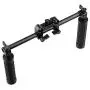 CAMVATE Handle Grips Front Handbar Clamp Mount for 15mm Rod Support System Shoulder Rig(Black)