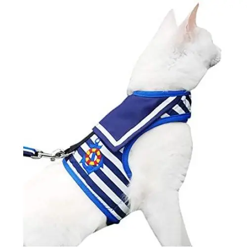 Escape Proof Cat Harness with Leash, Adjustable Cat Walking Jackets, Padded Cat Vest Escape Proof Cat Harness with Leash, Adjustable Cat Walking Jackets, Padded Cat Vest