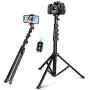 62” Selfie Stick Tripod, Integrated, Torjim Portable Phone Tripod with Phone Holder, Bluetooth Remote for iOS & Android, Tripod Stand Perfect for Camera & GoPro with 360°Tripod Head and GoPro Adapter 62” Selfie Stick Tripod, Integrated, Torjim Portable Phone Tripod with Phone Holder, Bluetooth Remote for iOS & Android, Tripod Stand Perfect for Camera & GoPro with 360°Tripod Head and GoPro Adapter