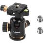 Pergear TH3 Pro DSLR Camera Tripod Ball Head, 8KG/17.6lbs Loading Capacity, 360 Degree Swivel, Metal Build Quality, Fine Tuning Damping, U-Shaped Groove Design for Easy Switching Into Vertical Mode