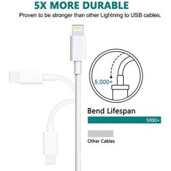 iPhone Wall Charger, Sundix Dual Port Wall Charger Power Adapter with 2 Pack 3FT iPhone Charger Charging Cord Compatible with iPhone X 8 8Plus 7 7Plus SE 6sPlus 6s 6 5s, iPad and More (white)