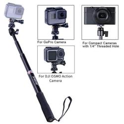 Smatree Extendable Aluminum Selfie Stick/Monopod Compatible for GoPro Max/Hero 8/7/6/5/4/3+/GOPRO Hero(2018)/AKASO GeekPro SJCAM SJ4000 SJ5000 Xiaomi Yi Camera Action Camera