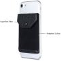 FRIFUN Stick on Phone Wallet, Ultra-Slim Self Adhesive Card Holder Credit Card Wallet for Smartphones Sleeve Extra Tall Pocket Totally Covers Credit Cards & Cash (Black Plus)